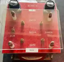 Class H industrial transformer marked 1000V, 300VA and 220V