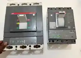 Detailed view of ABB SACE Tmax circuit breakers